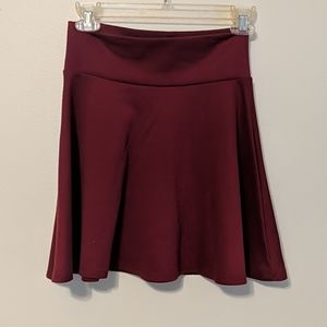 Flare maroon skirt